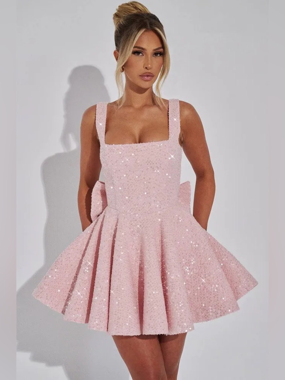 Babyboo Dorothy Mini Dress Blush Sparkle Party Dress Size Small NWT